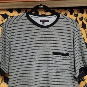 Royal Testimony Gray and Black Striped Men's Shirt